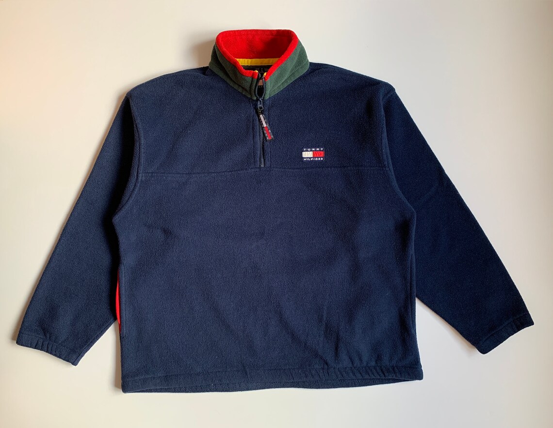 90's Tommy Hilfiger Vintage Men's Pullover Fleece | Etsy