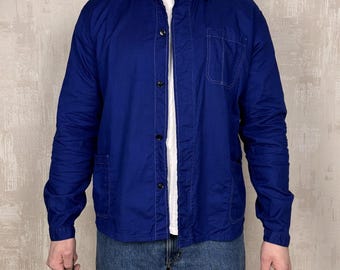 Vintage Locontap Indigo Blue Work Jacket Chore French Vietnam Size 50 fits to L