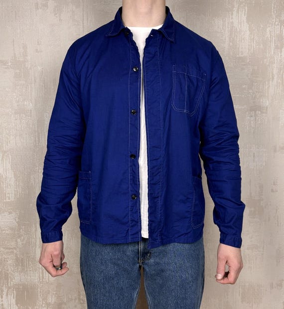 Vintage Locontap Indigo Blue Work Jacket Chore French Vietnam Size