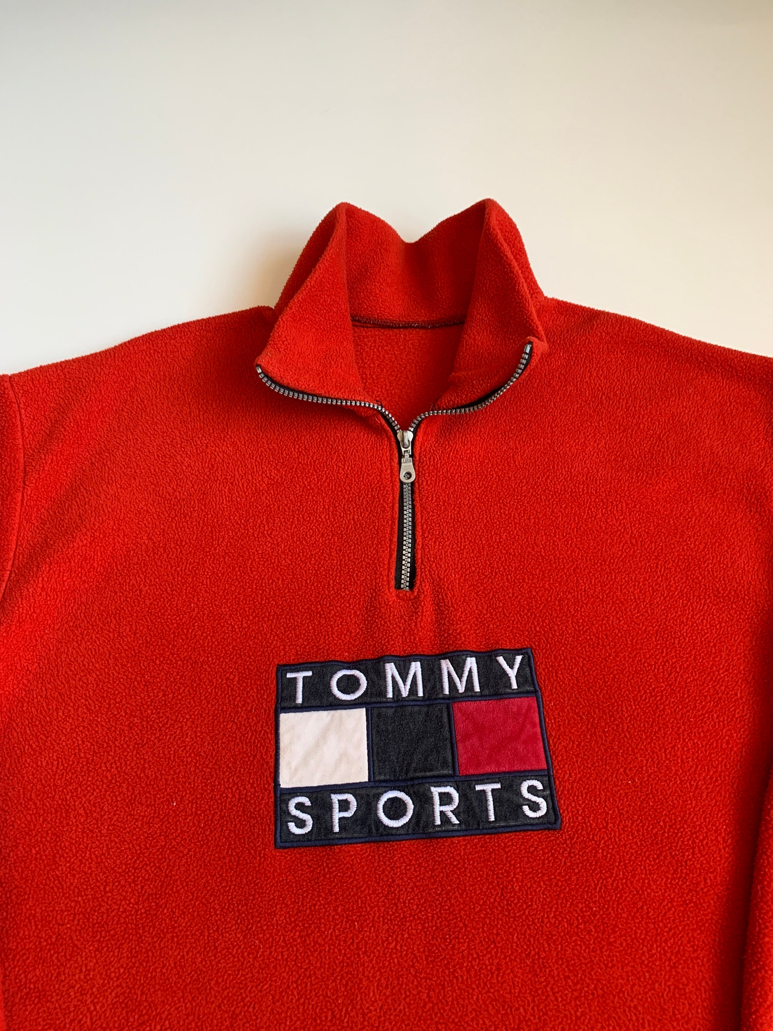 Vintage Tommy Sport Big Logo Mens Pullover Fleece Sweater Size - Etsy