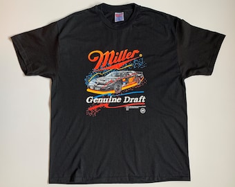 Miller Genuine Draft Lyle Nowak Racing 1993 vintage heren-T-shirt Hanes maat XL
