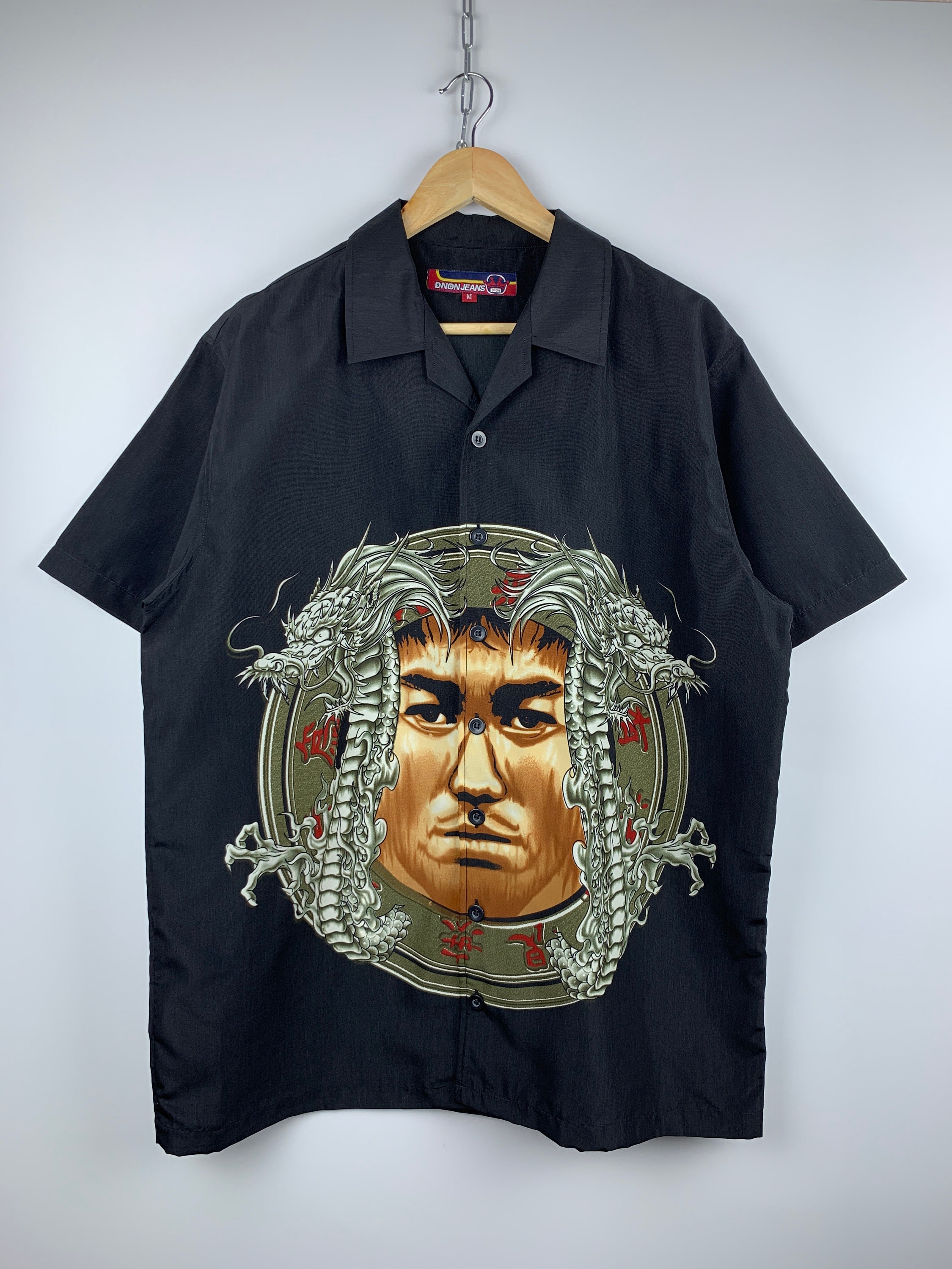 Men's Dnon Jeans Vintage Dragon Japanese Short Sleeve Shirt