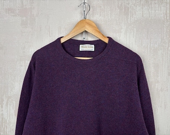 William Lockie of Hawick Scotland Crew Neck Wool Sweater Men's Size fits XL-XXL