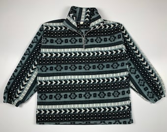 Vintage 90s Fleece Aztec Retro Pullover Mens Size M Streetwear Skiing Skiwear Winter Snowboard