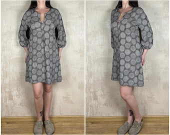 Gudrun Sjoden Cotton Modal Polka Dot Lagenlook A-line Dress Size M