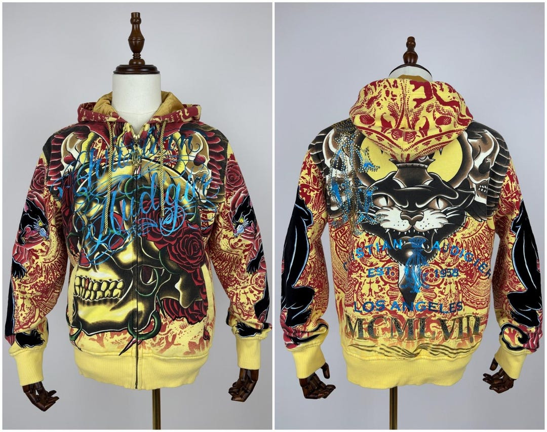 Christian Audigier 総柄 龍 トライバル ジップパーカー 平成 il_1080xN.7546067667_1wsz.jpg