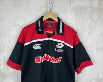Vintage Saracens Canterbury Unibond 2001/02 Home Union Rugby Shirt Jersey Size XL