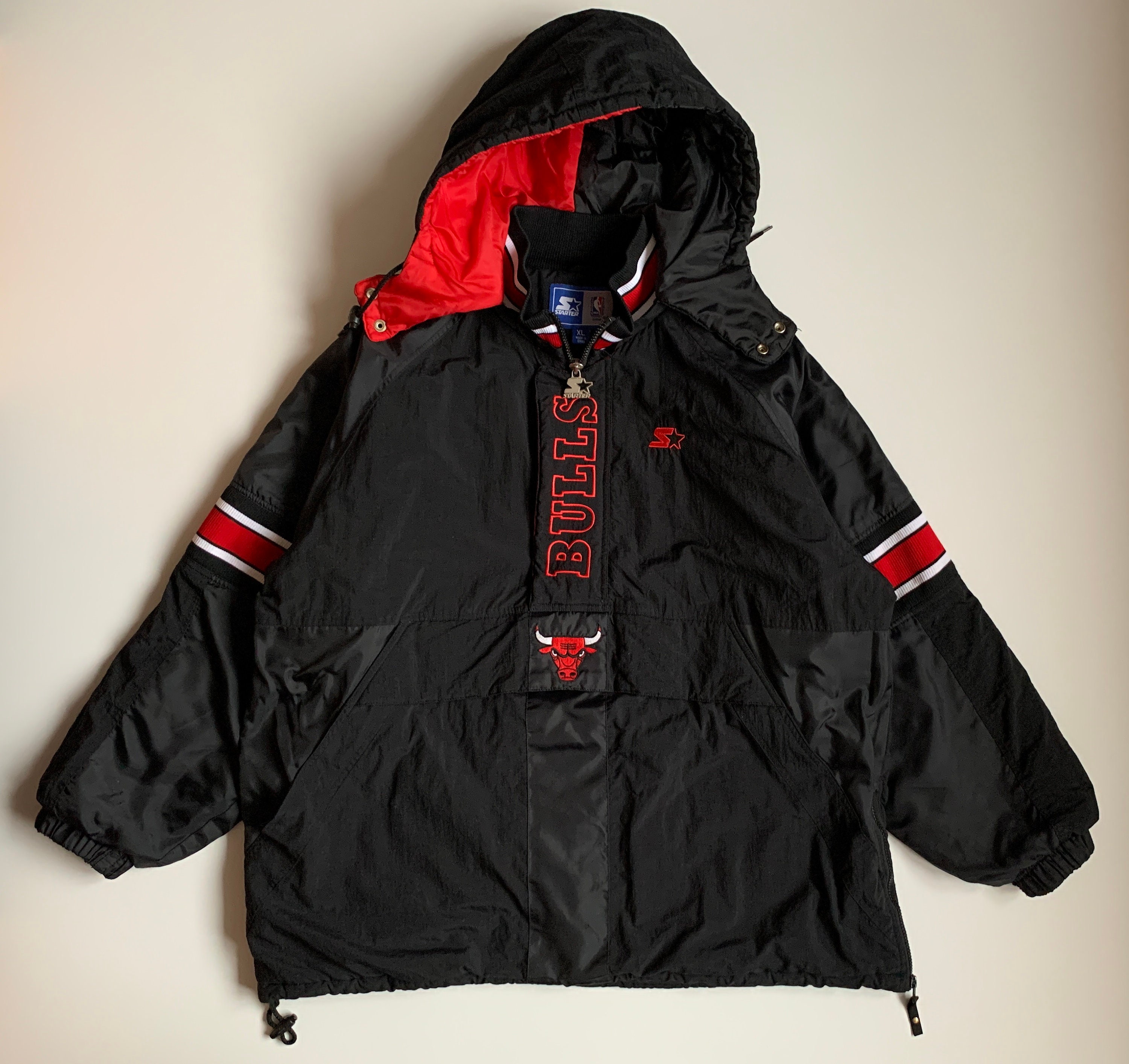 90s Chicago Bulls Starter Vintage Men's Anorak Jacket Size | Etsy