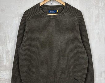 Polo Ralph Lauren Crew Neck Fisherman Sweater Olive Men's Size M