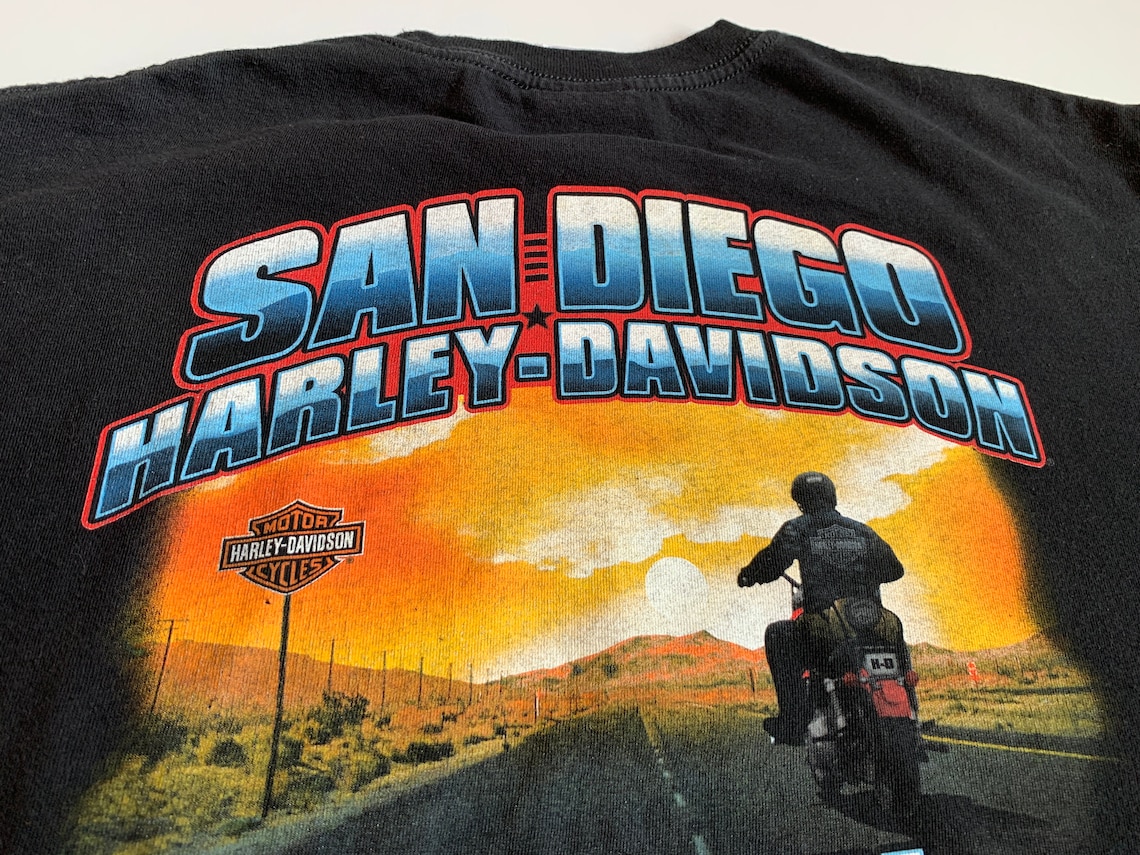 HarleyDavidson 2012 San Diego California Vintage Mens Tshirt Etsy