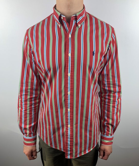 Polo by Ralph Lauren Camisa Vintage Rayas Manga Larga Hombre Talla L Ajuste Personalizado Etsy Espana