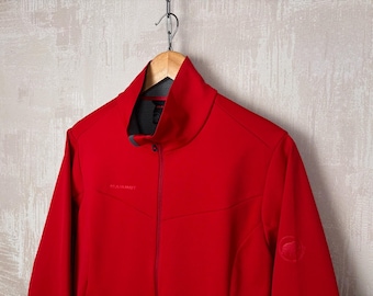 Giacca Mammut Gore Windstopper con zip intera, taglia M da uomo, per escursionismo e attività all'aperto.