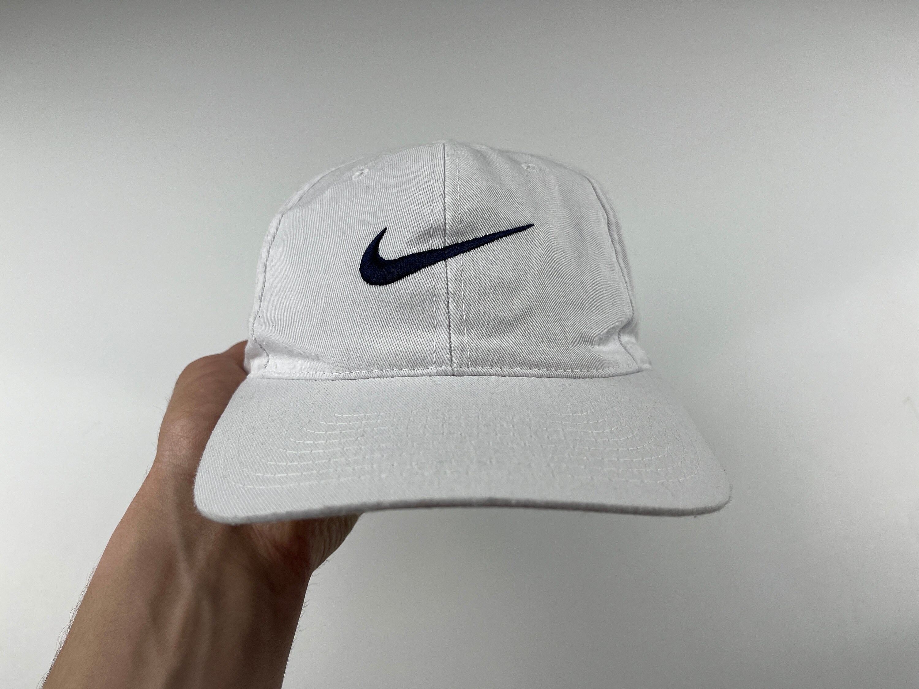 Vintage 90s Nike Swoosh Logo Strapback Hat Cap Carver for