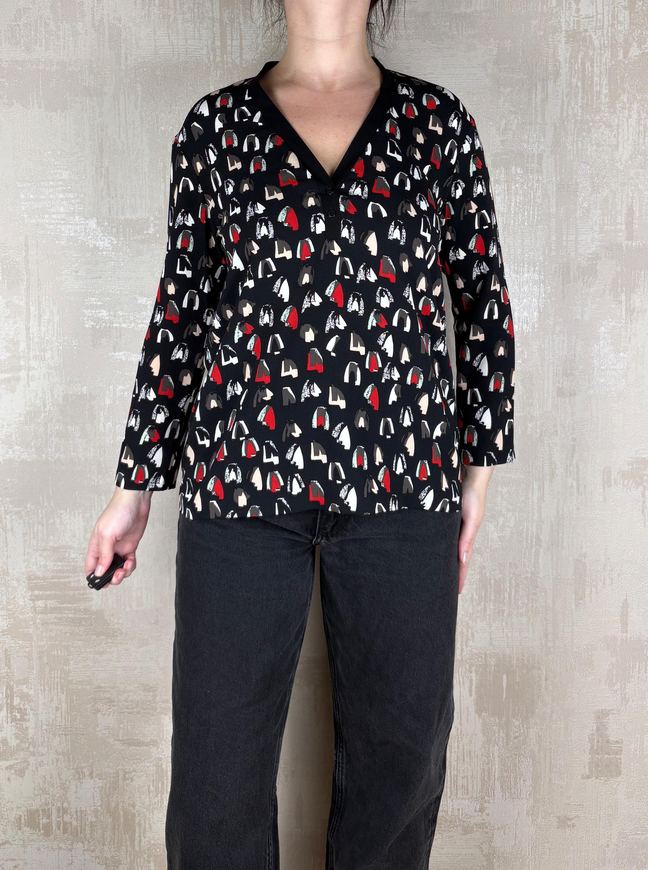 Cop.Copine コップコピーヌ総柄 Vネックトップスグランジ Y2K透け感 Cop Copine Y2K Ancre Top マルチカラー Vネック プリント レディース