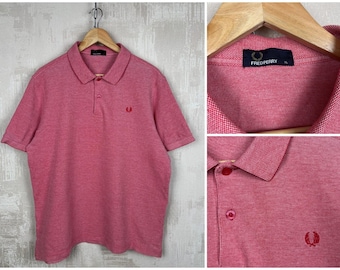 Camiseta polo Fred Perry para hombre, talla XL, roja y blanca