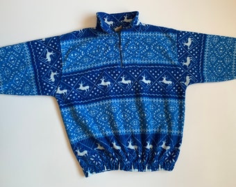 Vintage Fleece Basic Comfort Deer Print Winter Style