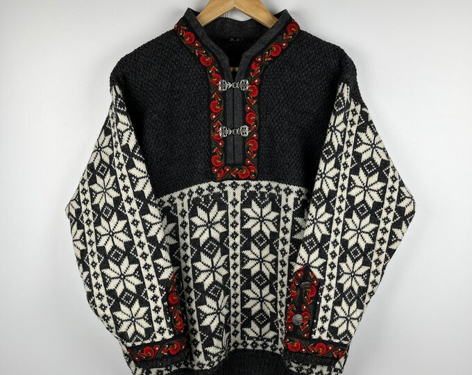 VTG Telemark Style Skjaeveland of Norway Pure Wool Knit Sweater Size