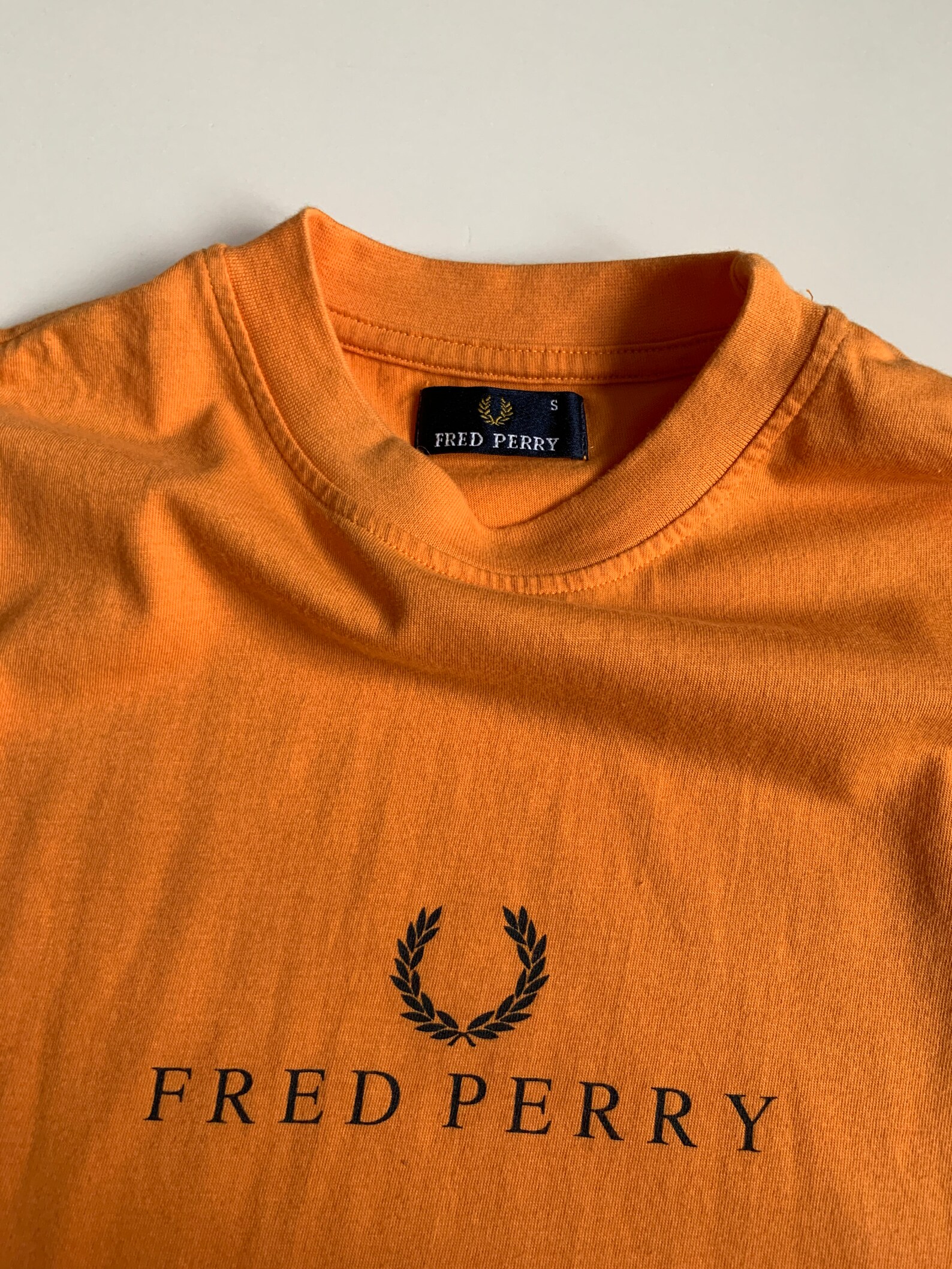 Fred Perry Vintage Big Logo Men's T-Shirt Size S Orange | Etsy