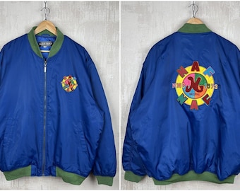 Vintage NAF NAF Bomber Jacket | Oversized With Bold Patches | 00s