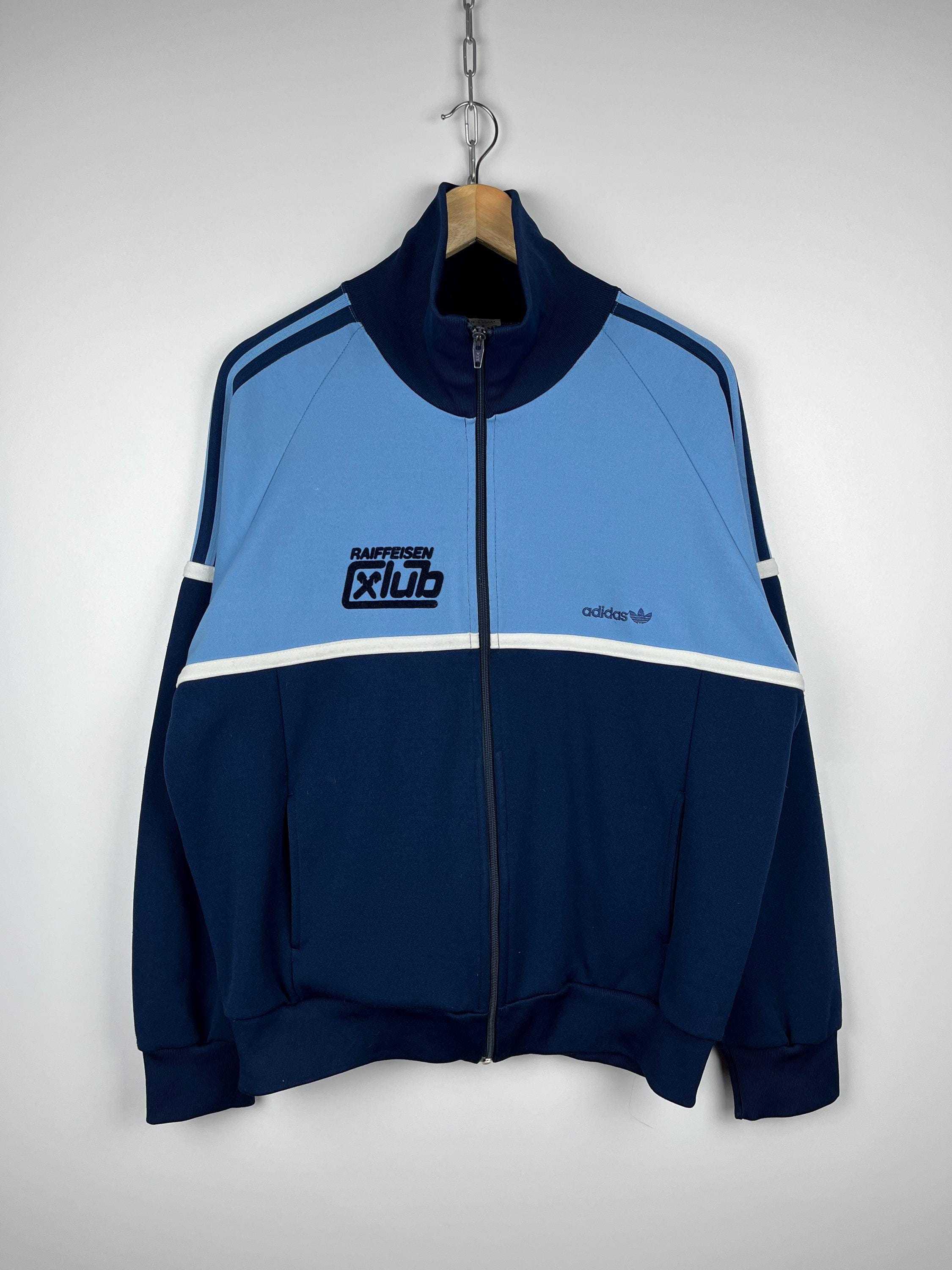 Adidas made in Korea mens vintage 80s Blue Track Tracksuit