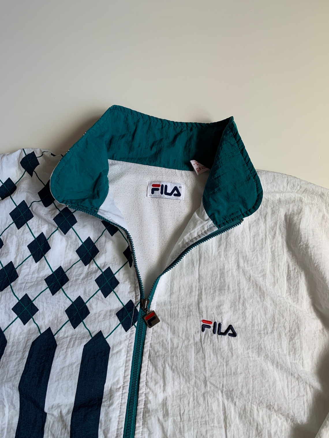 90s Fila Vintage Mens Tracksuit Top Track Jacket Size M L Oversized Hip Hop Streetwear Athletic