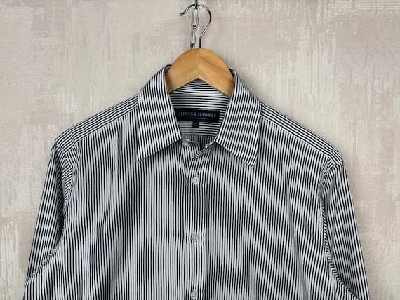 Gieves & Hawkes, Gieves & Hawkes Savile Row Men's Striped French Cuff Dress Shirt Size 15 / 38 cm