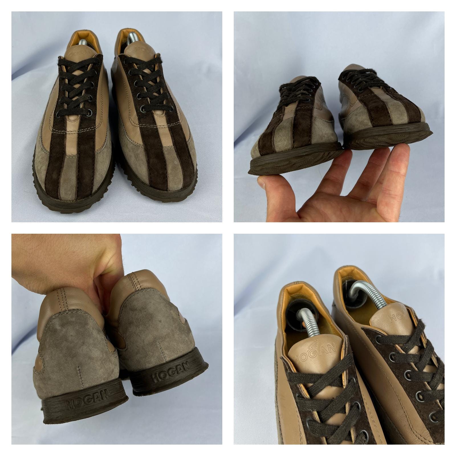 Bottes Femme Hogan En Cuir Daim Marron - Taille 39, Talon Bloc De 11cm, Neuves Avec Emballage, Style élégant Et Confortable !