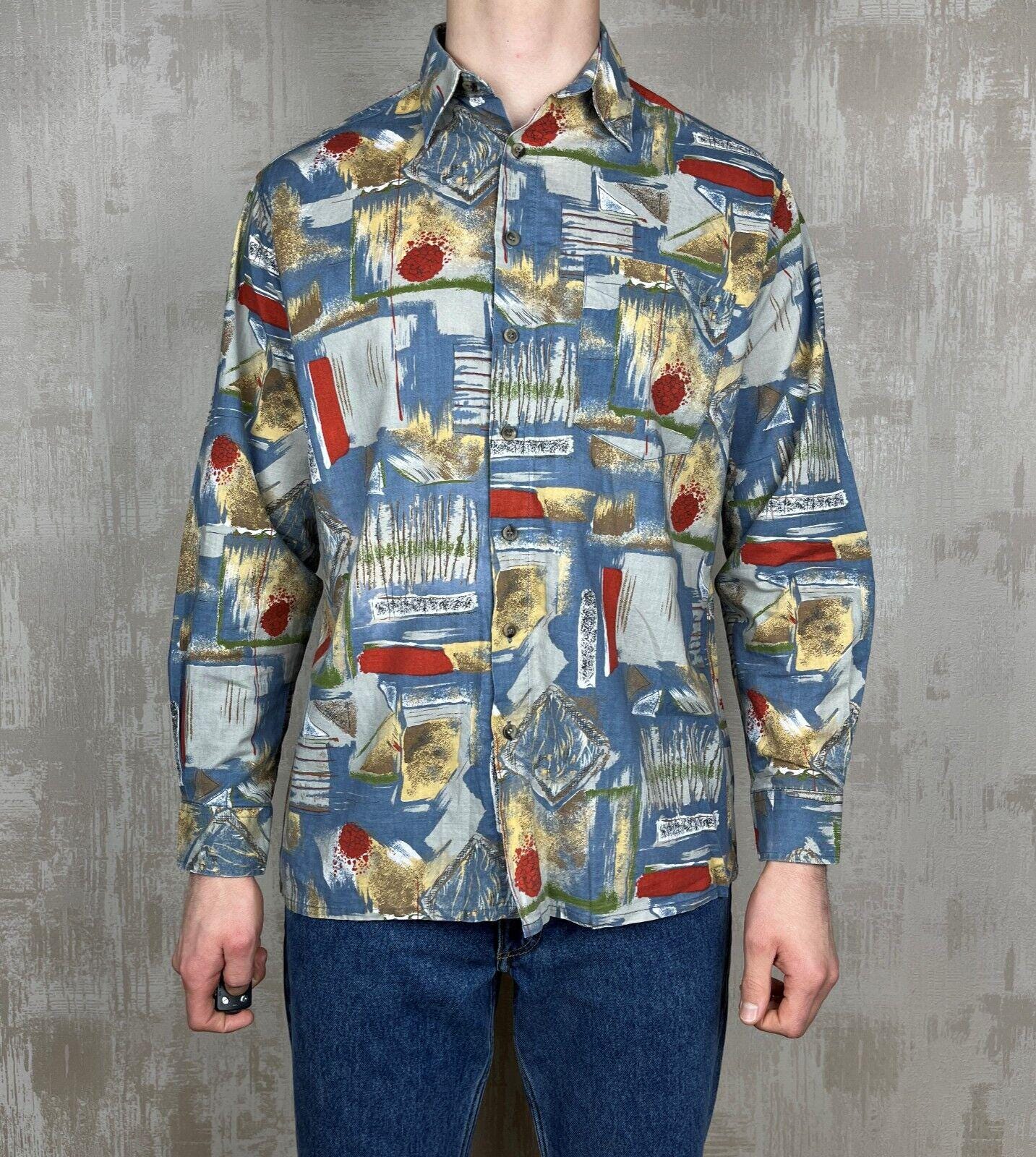 Camisa de manga larga C&A abstracta de fiesta, estilo disco loco