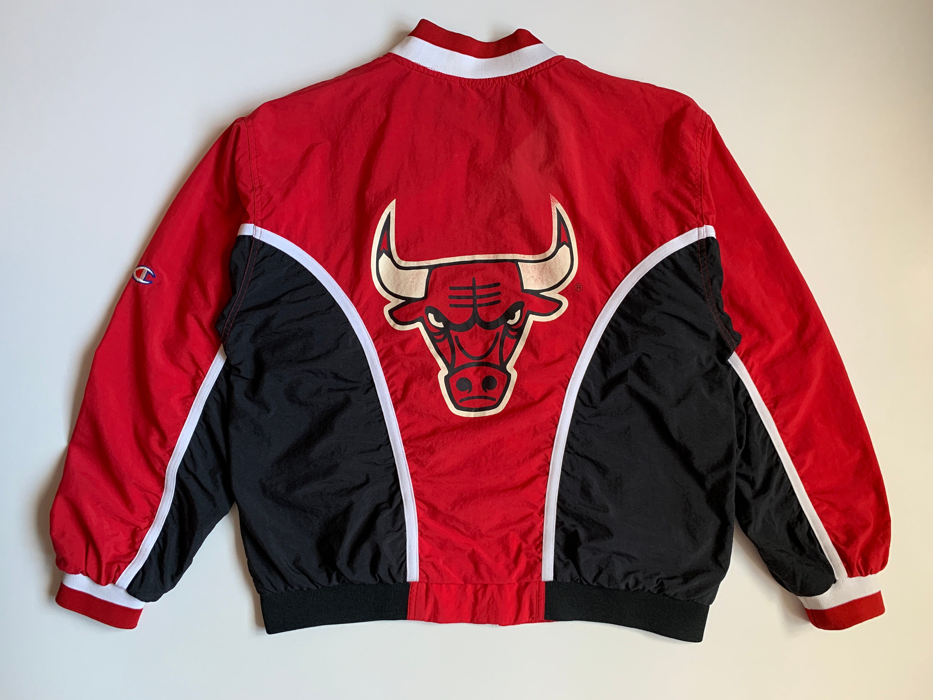 90s Champion Chicago Bulls NBA Vintage Bomber Jacket Size L Etsy