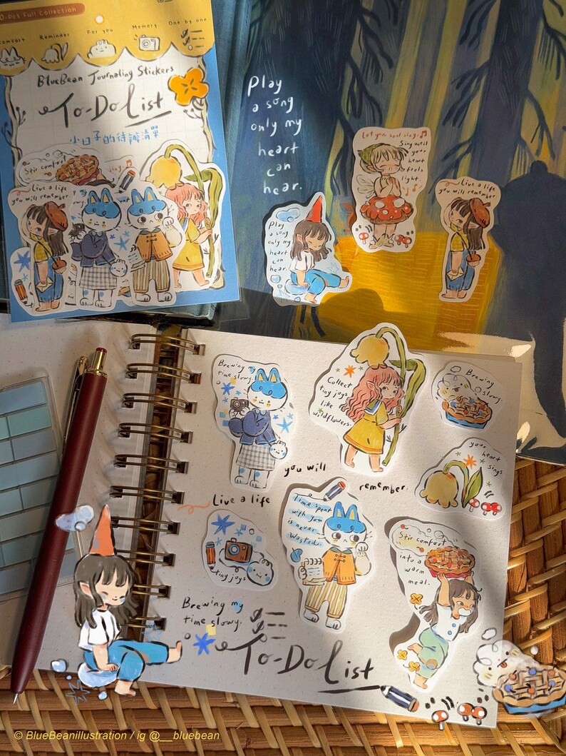 Bluebean Bluebean To-do List Sticker Pack | Official Store - Etsy