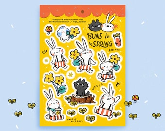 BlueBean Buns in Spring Sticker Sheet