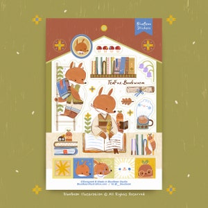 BlueBean TeaFox Bookworm Sticker Sheet