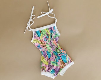 80s Neon Fruits Romper