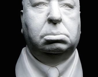 Alfred Hitchcock Life Mask Bust Sculpture From Original Vintage Lifecast Vertigo