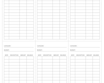 6 Envelope Tracker Log Sheets INSTANT DOWNLOAD