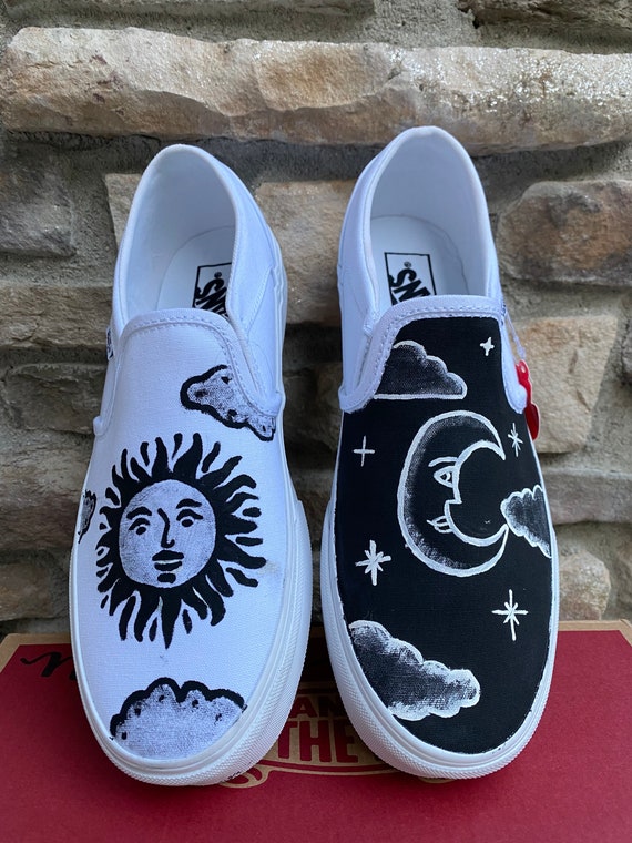 sun and moon slip on vans
