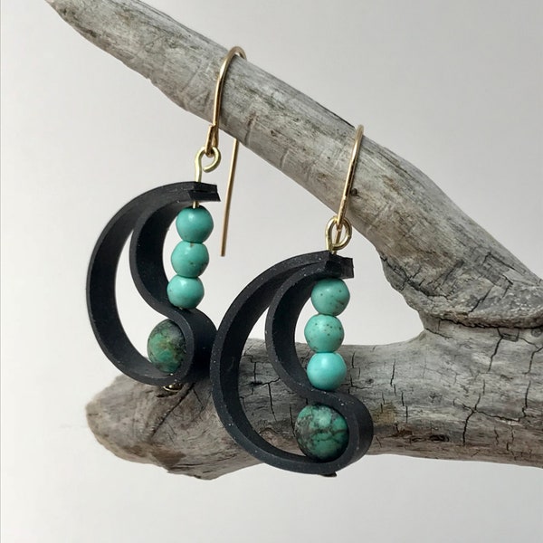 Blue Moon inner tube earrings