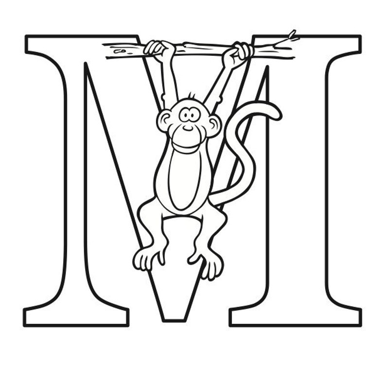 Letter M Coloring Page  Etsy