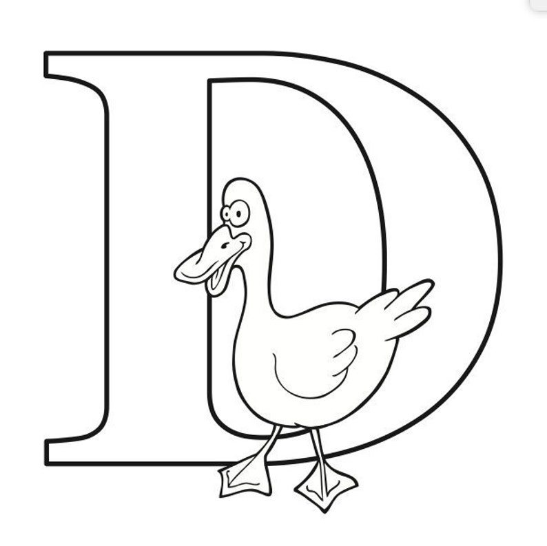 Letter D Coloring Page Etsy