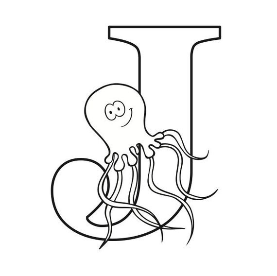 Letter J Coloring Page | Etsy