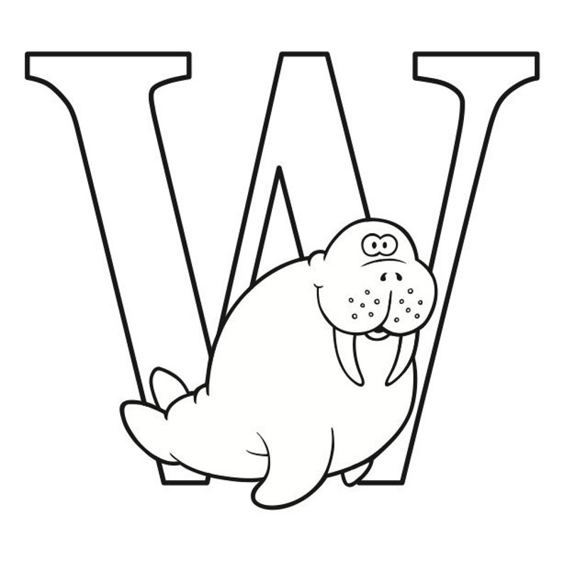 Letter W Coloring Page  Etsy