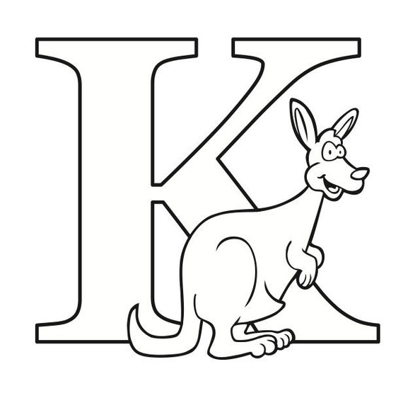 Letter K Coloring Page | Etsy