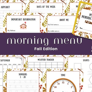 Homeschool Morning Basket - Morning Menu - Fall Edition