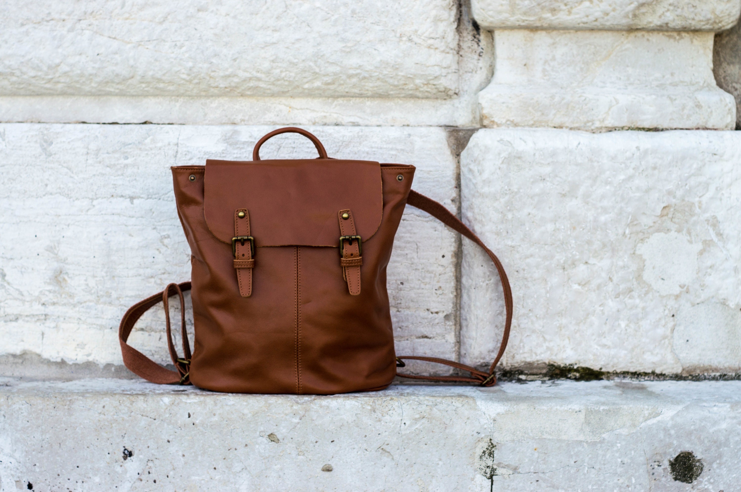 Leather Backpack Women. Soft Leather Handbags Minimalist | Etsy