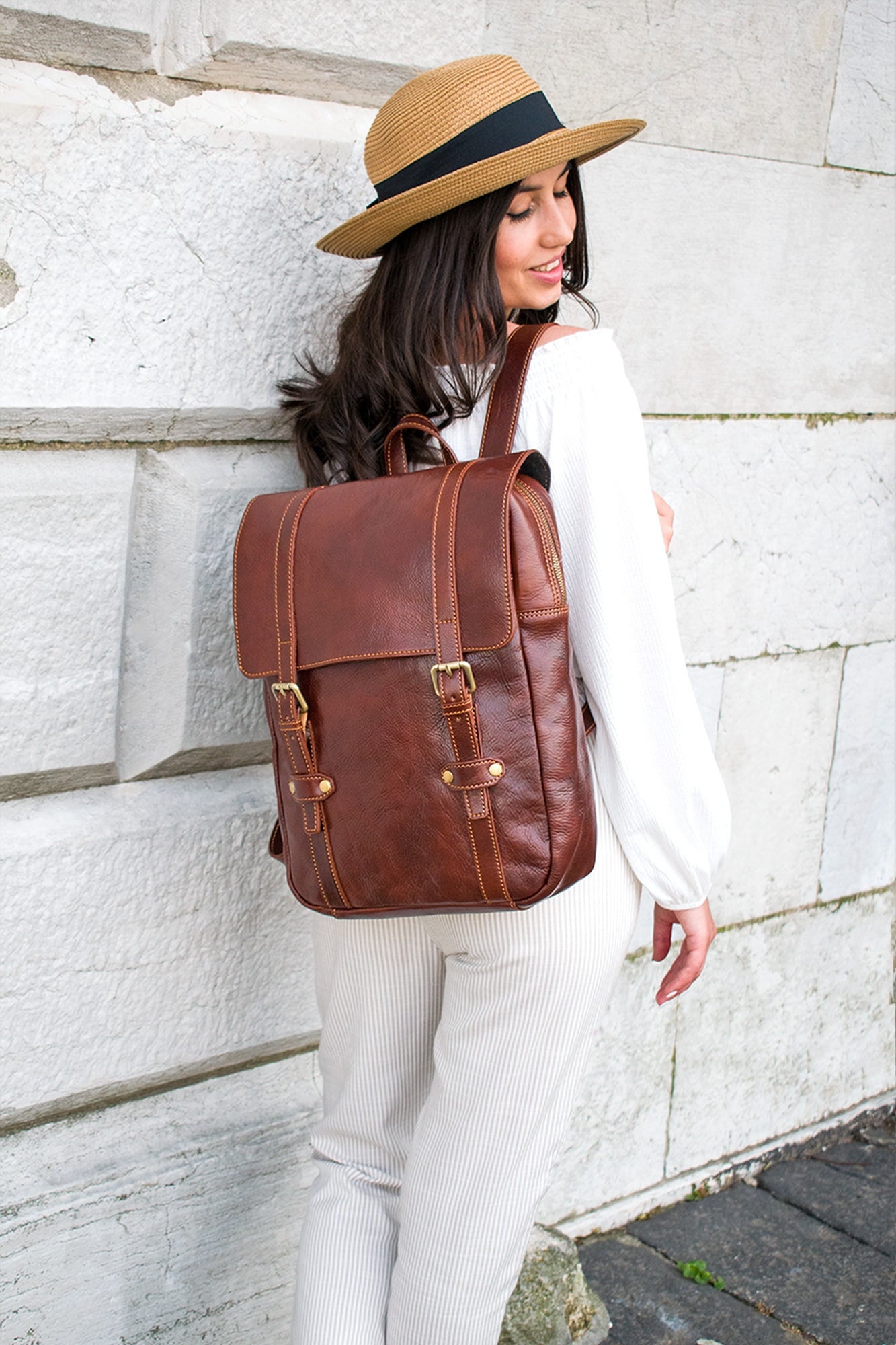 Leather Backpack Women Travel Backpack College Book Backpack - Etsy