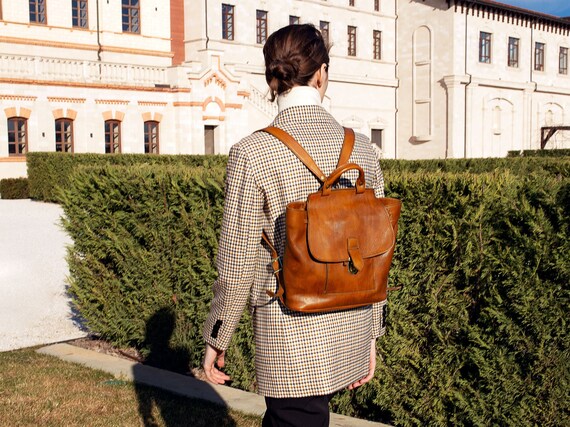Women Leather Backpack Personalized 