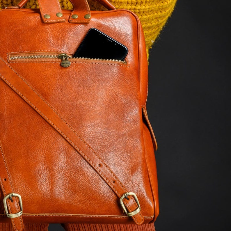 Womens Leather Backpack Laptop Backpack Brown Leather Etsy UK