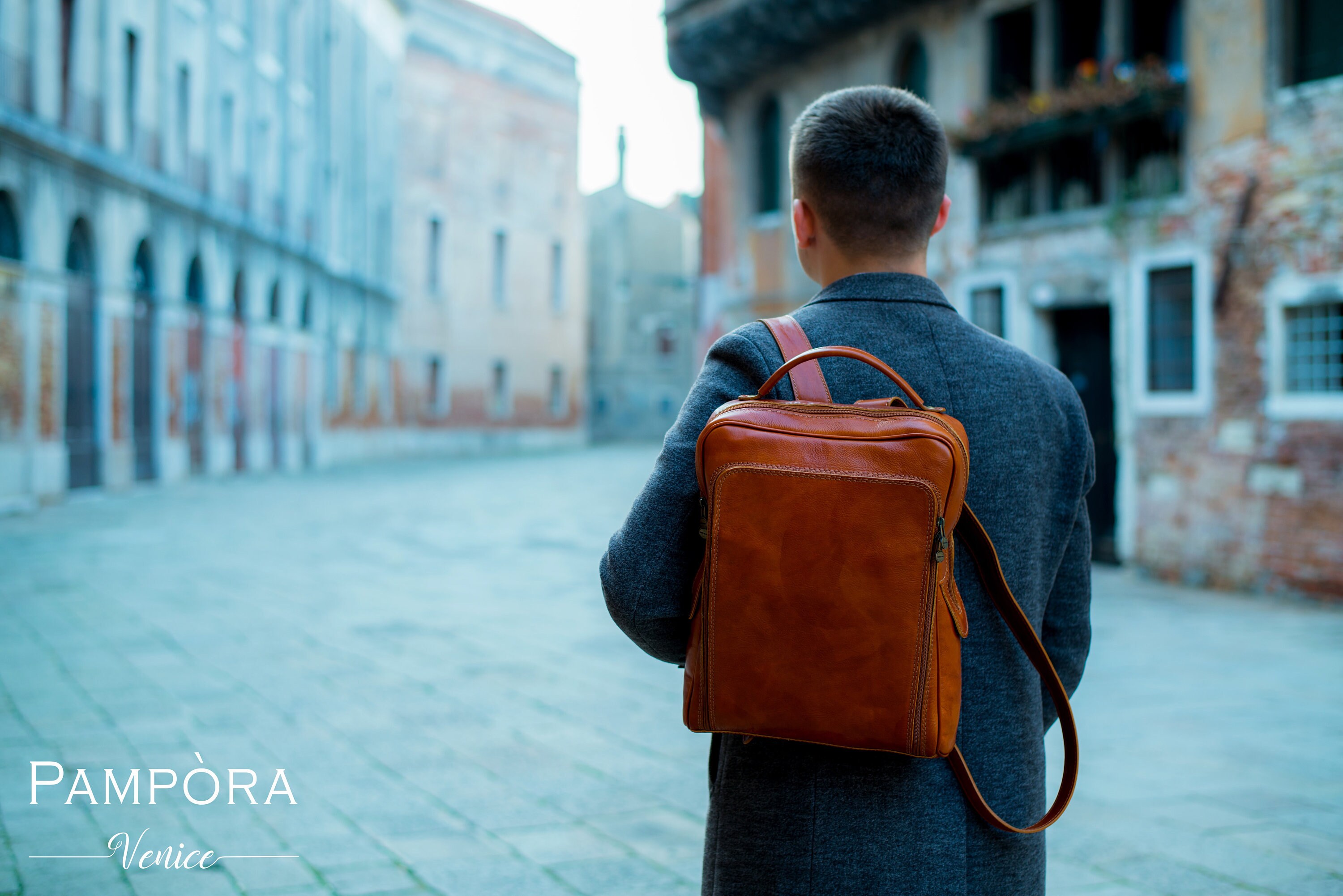 italian leather backpack mens