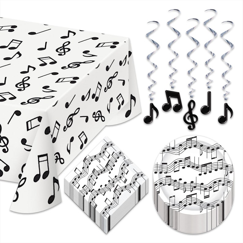 Musical Party Music Note Paper Dessert Plates Napkins Table Etsy