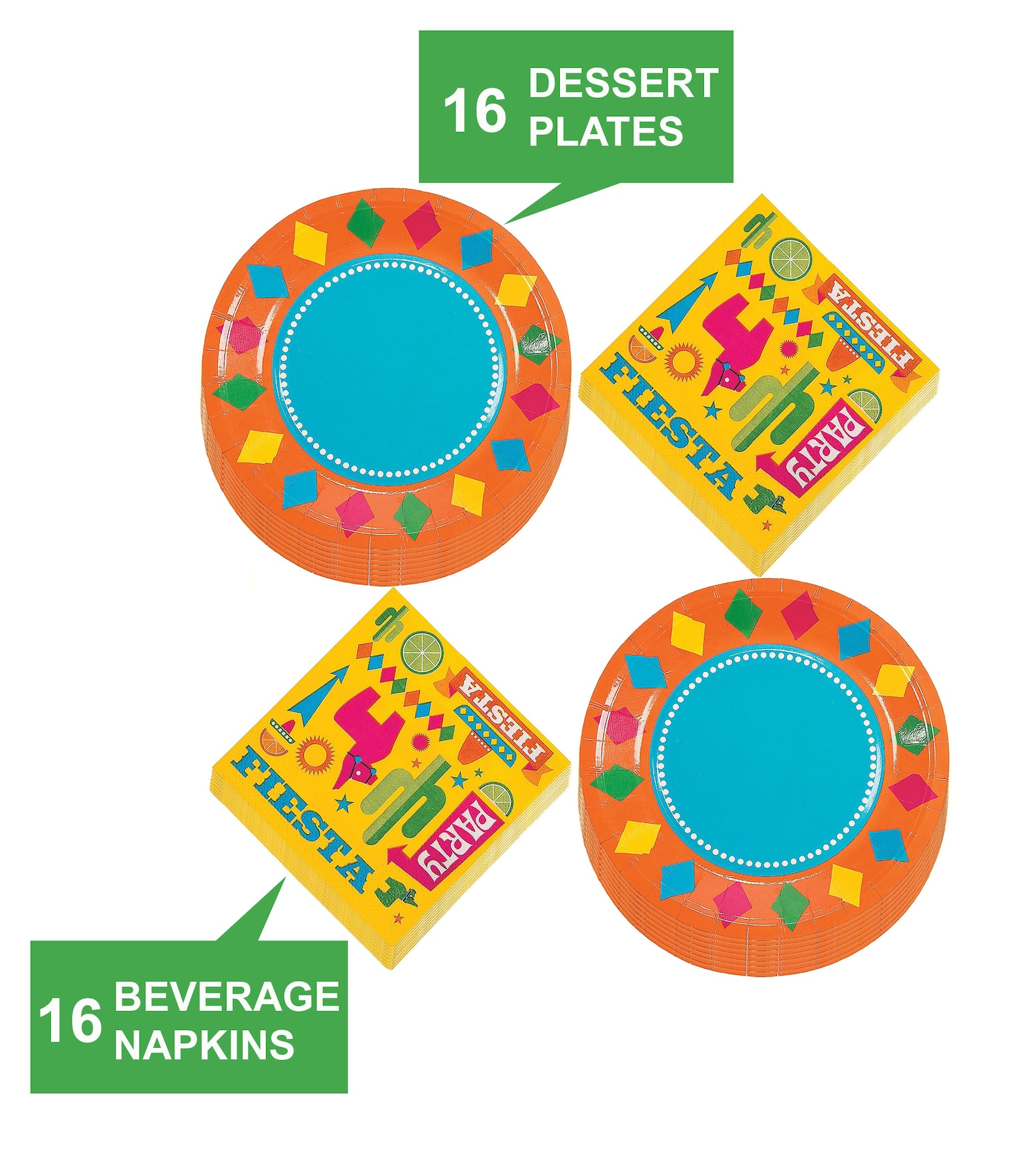 Fiesta Party Supplies Bright Fiesta Paper Dessert Plates and Etsy